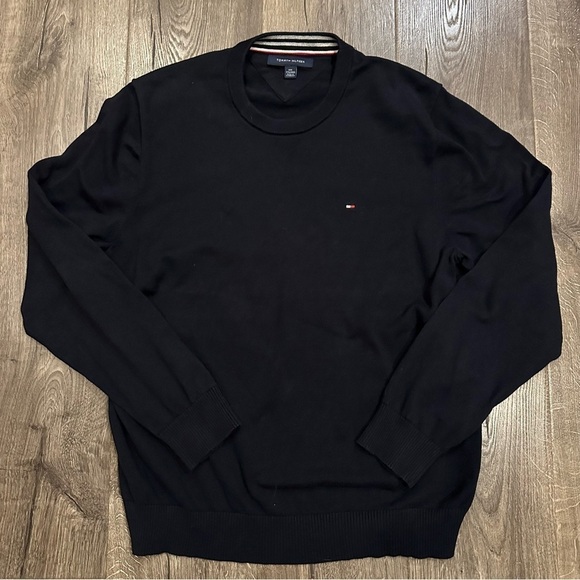 Tommy Hilfiger Men's Dark Navy Blue Signature Solid Crew Neck Sweater Size XXL - Picture 4 of 13